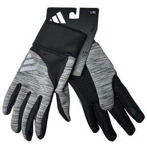 Adidas Warm Mens Size L/XL Black Grey COLD.RDY Running Comfort Touch Gloves